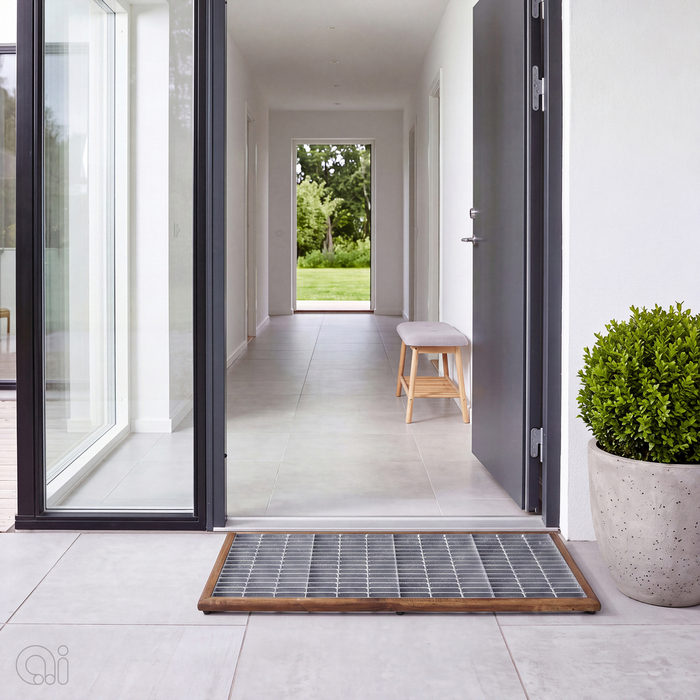 Dørrist stål m/trækant 80 x 40 cm